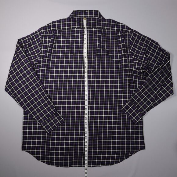Polo Ralph Lauren Shirt Window Pane Plaid New Lowell Fine Two Ply 100's Mens XL - Picture 8 of 9